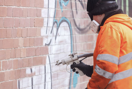 Steam Cleaning Graffiti